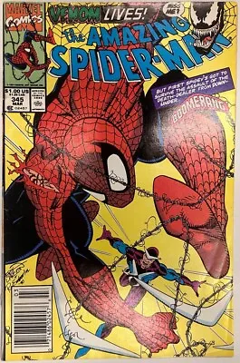 Buy Amazing Spider-Man #345 Newsstand KEY 1st Full Ap. Venomized Cletus Kasady (NM-) • 11.83£