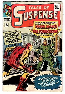 Buy TALES OF SUSPENSE #51 Marvel Comics 1964 Iron Man Vs. Scarecrow, Watcher Story • 39.38£