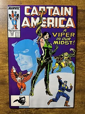 Buy Captain America 342 Direct Edition 1st App Coachwhip Marvel Comics 1988 Vintage • 4.69£
