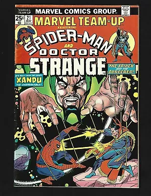 Buy Marvel Team-Up #21 VF Buscema Spider-Man Dr Strange Xandu Marvel Premiere 15 Ad • 15.02£