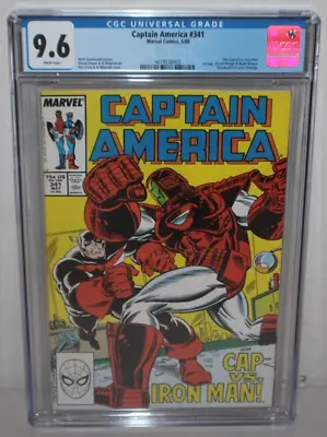 Buy Captain America #341 Cgc 9.6 White Pages 1st App Battlestar Marvel Comic 1988 • 67.96£