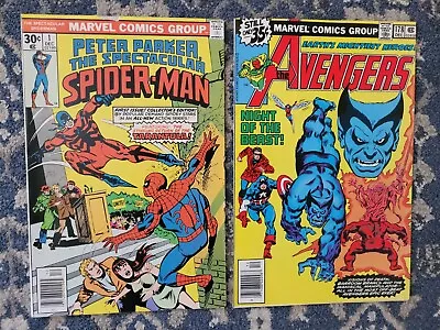 Buy Peter Parker Spectacular Spiderman 1 Avengers 178 Key Bronze Age Comic Lot • 23.99£