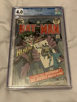 Buy BATMAN #251 4.0 CGC NEAL ADAMS CLASSIC JOKER COVER! Off White / White Pages • 255£