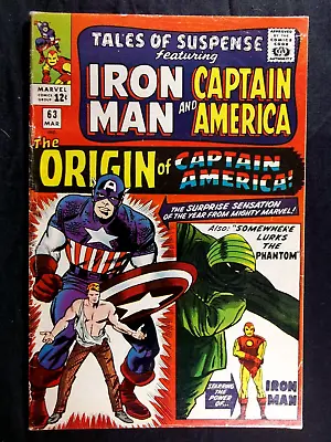 Buy Tales Of Suspense #63 FN 5.5 Origin Captain America Vintage Marvel Comics 1965 • 118.54£