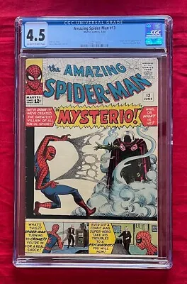 Buy Amazing Spider-Man #13 Steve Ditko Stan Lee CGC Blue Label 4.5 Mysterio 1st App! • 950.79£