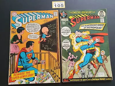 Buy SUPERMAN # 224 / 244  1970/71  DC COMICS  15/25c X 2   Z • 14.99£