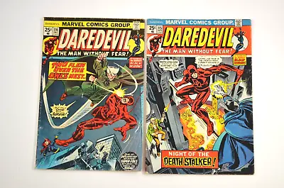 Buy Daredevil #115 116 (Marvel, 1974) Lot Of 2 Comics Marvel Value Stamps Intact • 35.47£