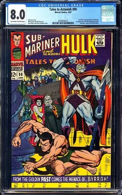 Buy Tales To Astonish #90 CGC 8.0 (1967) 1st Abomination! 1st SA App Of Byrrah L@@K! • 262.89£