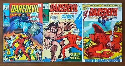 Buy Daredevil #71 79 & 81 - Communist Tribunal Man-Bull Black Widow Begins! Key 1971 • 27.66£