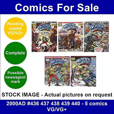 Buy 2000AD #436 437 438 439 440 - 5 Comics VG/VG+ • 9.99£