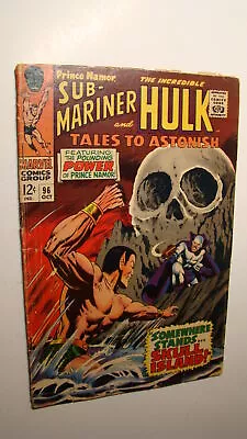Buy Tales To Astonish 96 Hulk Sub-mariner Vs High Evolutionary Skull 1967 Marvel • 11.07£