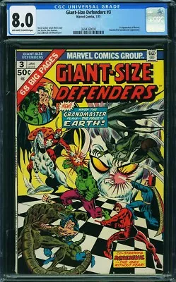Buy Giant Size Defenders 3 Cgc 8.0 Oww Pages 1st Korvac 1975 Marvel Cgc B9 • 150.39£
