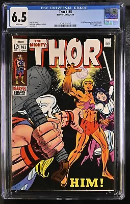 Buy Thor #165 CGC 6.5 White Pages 1st App Of Him Adam Warlock Jack Kirby Cover 1969 • 143.91£