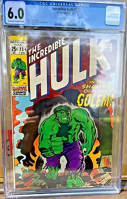 Buy Incredible Hulk 134, Cgc 6.0, 12/70. Roy Thomas Story. Trimpe Cover-nr! • 75.16£