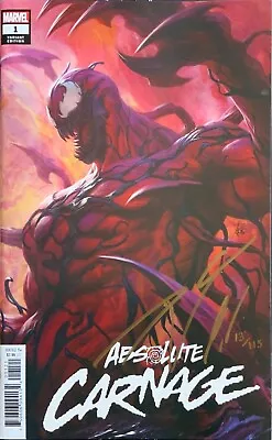 Buy Absolute Carnage #1 Artgerm Cover Signed In Gold By Donny Cates W/coa Nm. • 40.12£