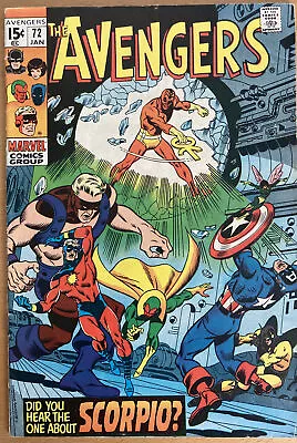 Buy Avengers #72 January 1970 1st Appearance Zodiac, Libra & Taurus Cents Book 🇺🇸 • 29.99£