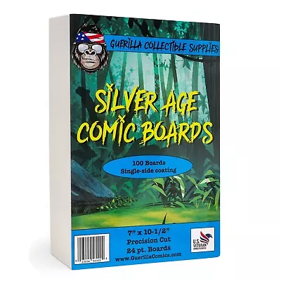 Buy 100 Pack Silver Age Comic Book Acid Free White Boards, VETERAN-OWNED BUSINESS • 11.41£