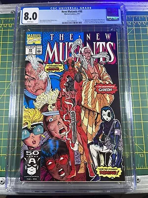Buy New Mutants #98 Direct Edition CGC 8.0 1991 1st App. Deadpool • 300£