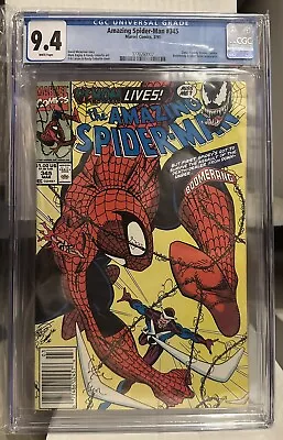 Buy Amazing Spiderman 345 CGC 9.4 Newsstand Venom Carnage Disney+ MCU • 55.17£