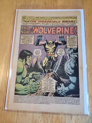 Buy Incredible Hulk #181 Coverless 1st Full Wolverine App 1974 Mega Key • 751.32£