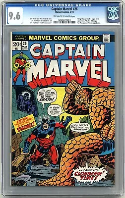 Buy Captain Marvel #26 Cgc 9.6 Off-white To White Pages Marvel Comics 1973 • 355.77£