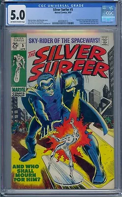 Buy Silver Surfer #5 Cgc 5.0 Fantastic Four Stranger John Buscema Sal Buscema • 126.49£