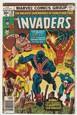 Buy Invaders #20 (Marvel Comics 1977) FN 1st Union Jack II Captain America Namor Key • 11.15£