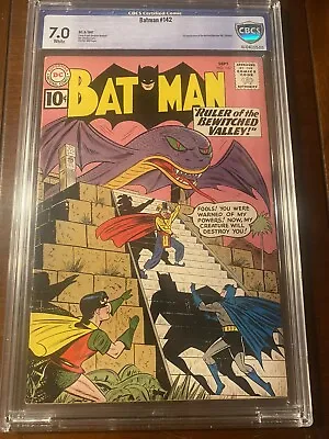 Buy Batman #142 9/61 Cbcs 7.0 White! First Ancient Mariner!  Nice Grade Collectible! • 196.86£
