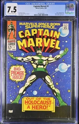 Buy Captain Marvel #1 Marvel Comics, 5/68 CGC 7.5 • 118.59£
