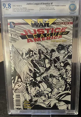 Buy Justice League Of America #7 Trinity War Black & White 1:100 Variant 52 DC 9.8 • 78.99£