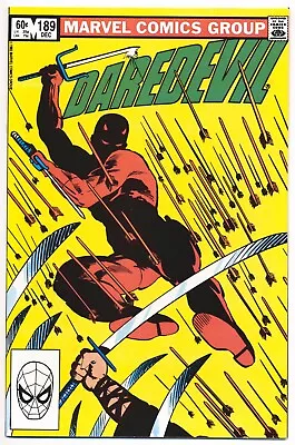 Buy DAREDEVIL #189 F/VF, Frank Miller-c/a/s. Black Widow, Direct Marvel Comics 1982 • 15.81£