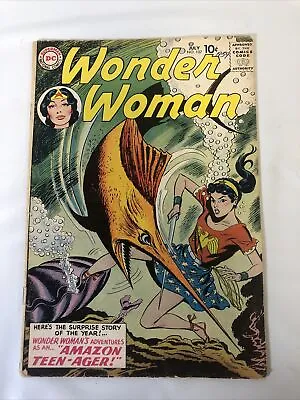 Buy Wonder Woman Issue #107 1959 - Vintage Comic Book - Good Condition, Read Wear • 71.96£