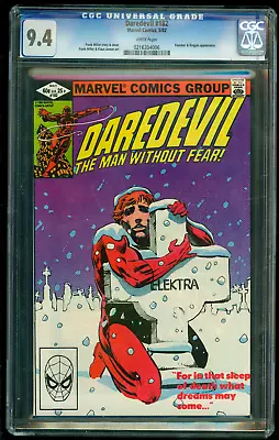 Buy Daredevil #182 CGC 9.4 Iconic Frank Miller Cover Punisher Marvel 1982 Comic 168 • 71.95£
