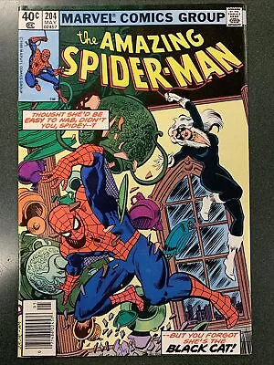 Buy Amazing Spider-Man #204 (Marvel, 1980) 3rd Black Cat John Romita Jr. VF- • 16.62£