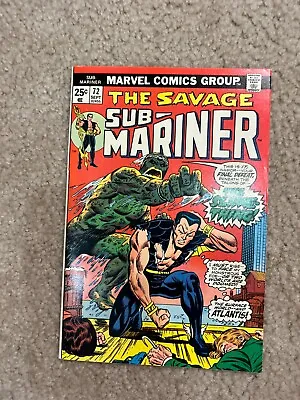 Buy Sub-Mariner #72  Bronze Age Marvel Comic Book Mark Jewelers MJ Variant • 90.92£