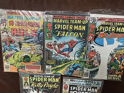 Buy Marvel Team-Up 54,71,79,113,135 Spider-man, Hulk, Falcon Lot Of 5 Comics • 14.23£