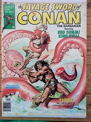 Buy SAVAGE SWORD OF CONAN #23 (Thomas/Buscema) Marvel Comics 1977 FN- • 7£