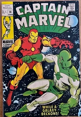 Buy Captain Marvel #14 (1969) Iron Man • 15£