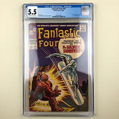 Buy Fantastic Four #55 (1966) CGC 5.5, Thing Vs Silver Surfer • 119.93£