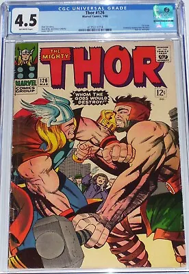 Buy Thor #126 CGC 4.5 From March 1966 1st Thor Issue. Thor Vs Hercules • 109.79£