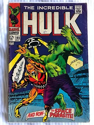 Buy Incredible Hulk 103 (1968) Space Parasite App, Cents • 23.99£
