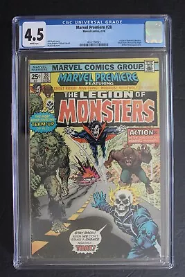 Buy MARVEL PREMIERE #28 1st LEGION OF MONSTERS Team 1976 Morbius Ghost Rider CGC 4.5 • 117.75£