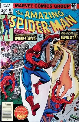 Buy Amazing Spider-Man #167 (vol 1), Apr 1977 - FN - First Will-o-the-Wisp • 10.29£