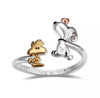 Buy Snoopy Peanuts / Ring Fingerring Size 9 Jewelry UNWRITTEN / 14k Gold Plated USA • 39.14£