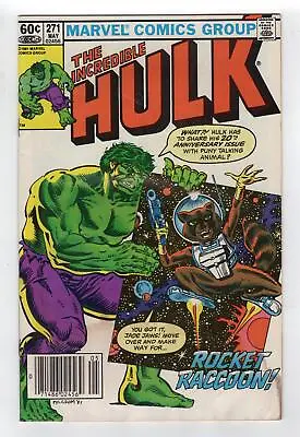Buy 1982 Incredible Hulk #271 1st Appearance Of Rocket Raccoon Rare Newsstand Key • 121.64£