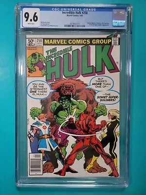 Buy Incredible Hulk 258 CGC 9.6 WHITE Pages 1981 1st Soviet Super Soldiers NEWSSTAND • 183.81£