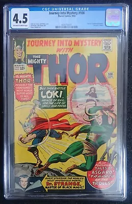 Buy Journey Into Mystery #108 ⚡ CGC 4.5 OW/WH ⚡ Thor Vs Loki 1964 Dr Strange Avenger • 91.94£
