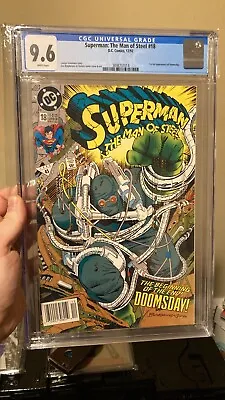 Buy Superman: The Man Of Steel #18 Newstand CGC 9.6 WHITE Pages - 1st App Doomsday • 75.08£