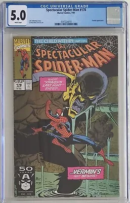 Buy SPECTACULAR SPIDER-MAN #178 1991 GRADATE CGC 5.0 Marvel Comics USA • 81.54£