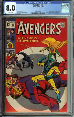 Buy Avengers #59 Cgc 8.0 Ow Pages // 1st Appearance Yellowjacket Marvel 1968 • 157.67£